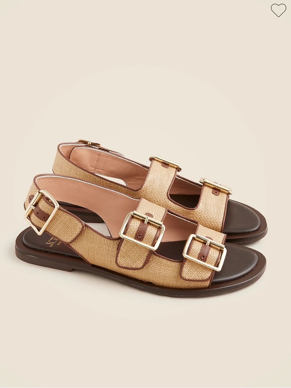 J. Crew Carsen Made-in-Italy Slingback Sandals in Faux Raffia
